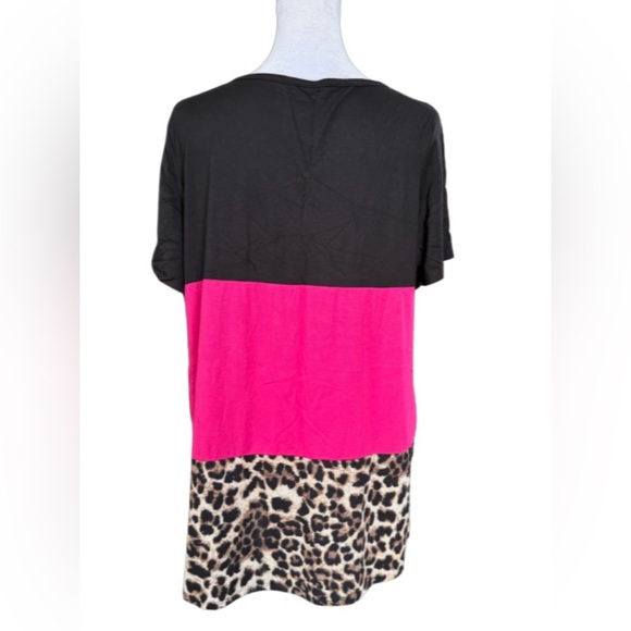 HEIMISH USA Colorblock Leopard Sequin Pocket Top - Picture 2 of 5